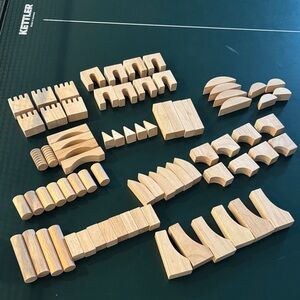 Natural Wooden Building Blocks Set